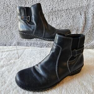 Naturalizer‎ Women's Rylen Leather Side Zip Ankle Booties Size 7N Black Comfort